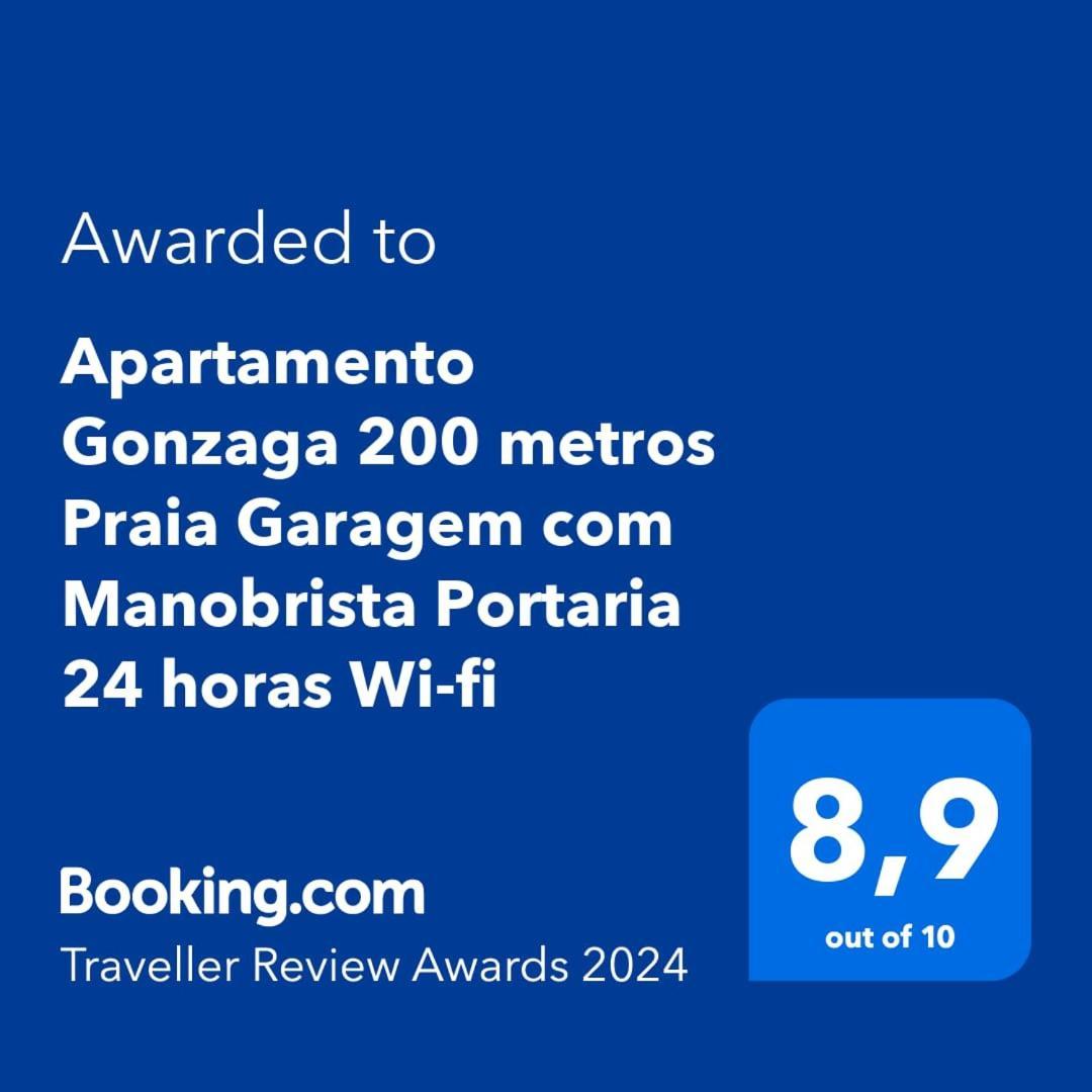 Apartamento Gonzaga 200 metros Praia Garagem com Manobrista Portaria 24 horas Wi-fi Santos (Sao Paulo) Exterior foto